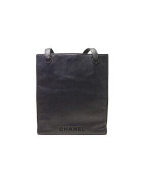 Chanel Logo Caviar Leather Tote Bag